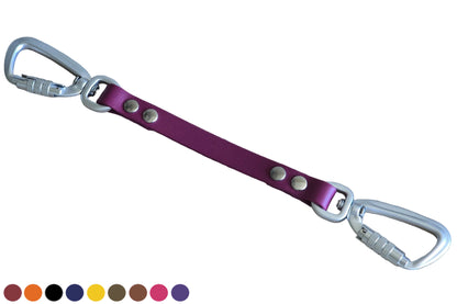 biothane-veiligheidslijn-safety-strap-Red Bordeaux-zilver-karabijnhaken